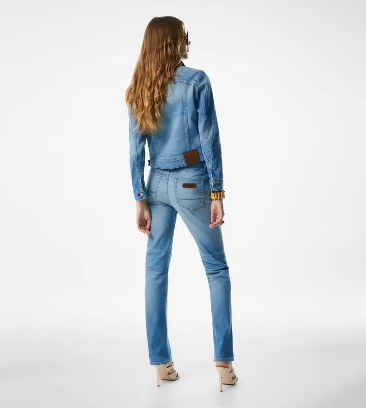 SUMMER STONE WASHED DENIM JACKET LIGHT – MID BLUE online